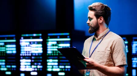 Business owner analyzing local search performance