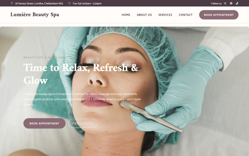 Beauty Spa template preview