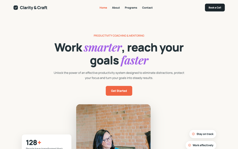 Clarity & Craft template preview