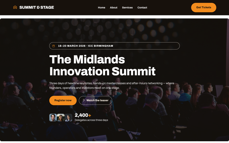 Summit & Stage template preview