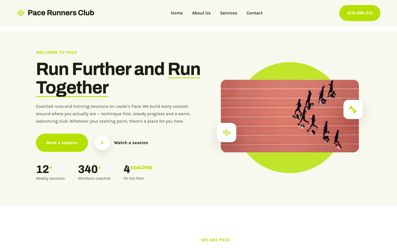 Running Club template preview