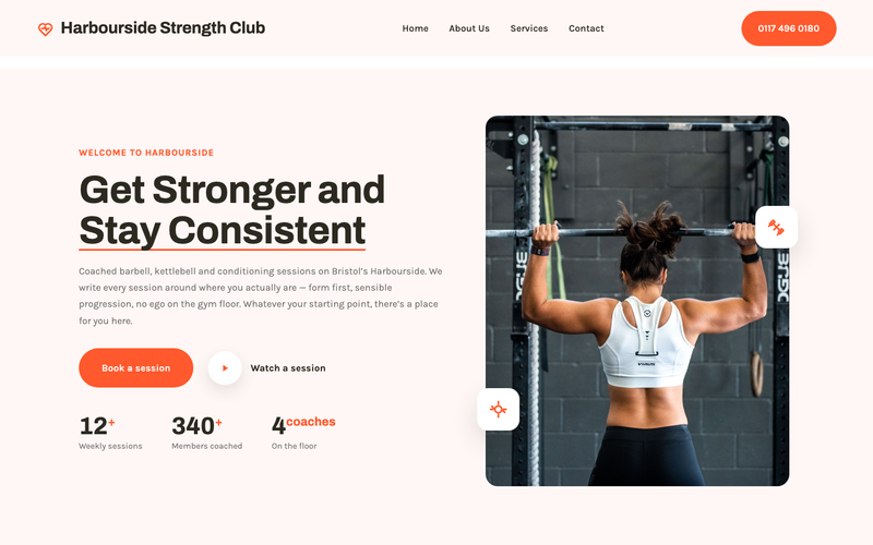 Strength Club template preview
