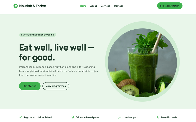Nutrition Coach Studio template preview