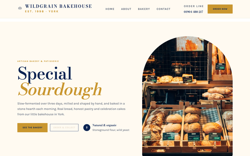 Artisan Bakery & Patisserie template preview