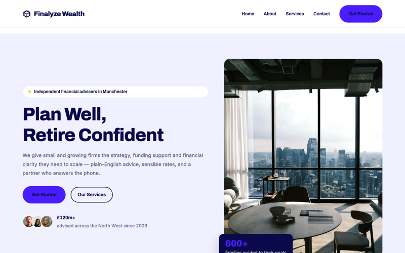 Wealth & Finance Pro template preview