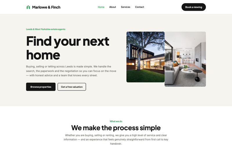Real Estate — Realome template preview
