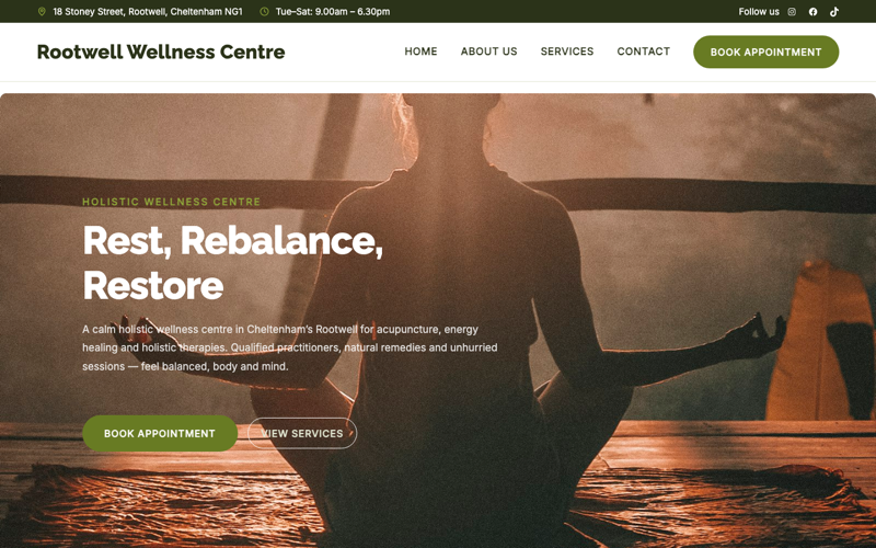 Holistic Centre template preview
